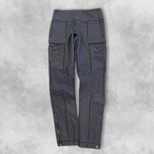 Lululemon Scenic Route Legging High Rise Ankle Zipper Multiple Pockets Gray W 4